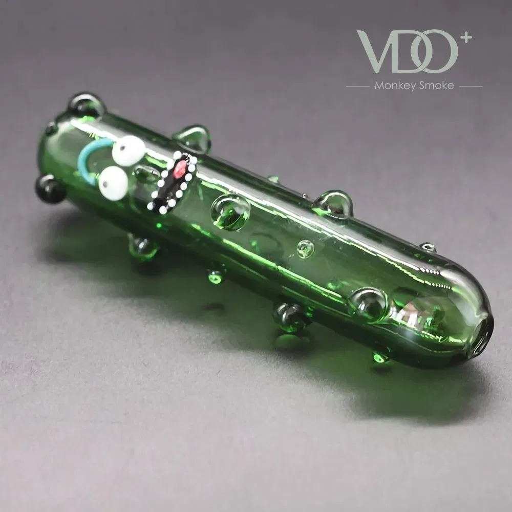 Collectable Pickle Rick Glass Hand Pipe Smoking Spoon Herb Tool