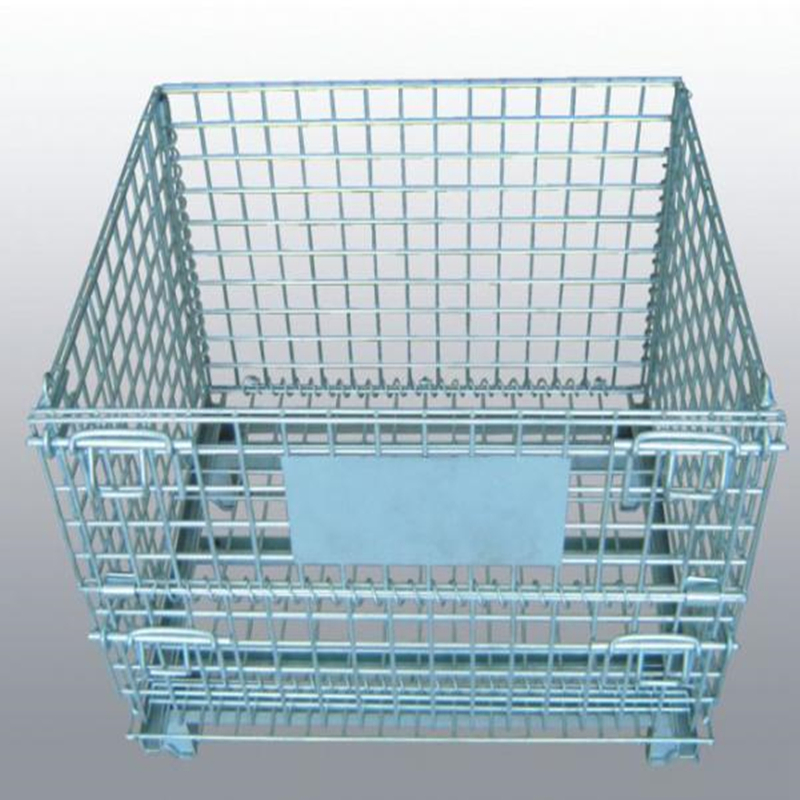 Heavy Duty Steel Collapsible Wire Mesh Pallet Container for Warehouse Storage