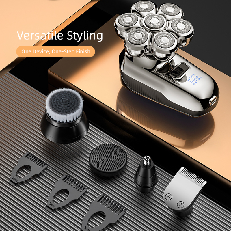 Men's Electric Head Shaver and Hair Clipper with 7 Floating Heads