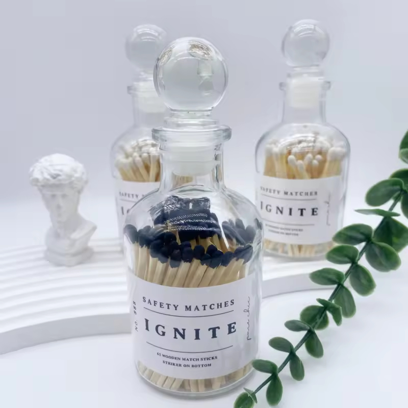 Handcrafted Match Sticks in Stylish Bottle for Relaxation and Aromatherapy