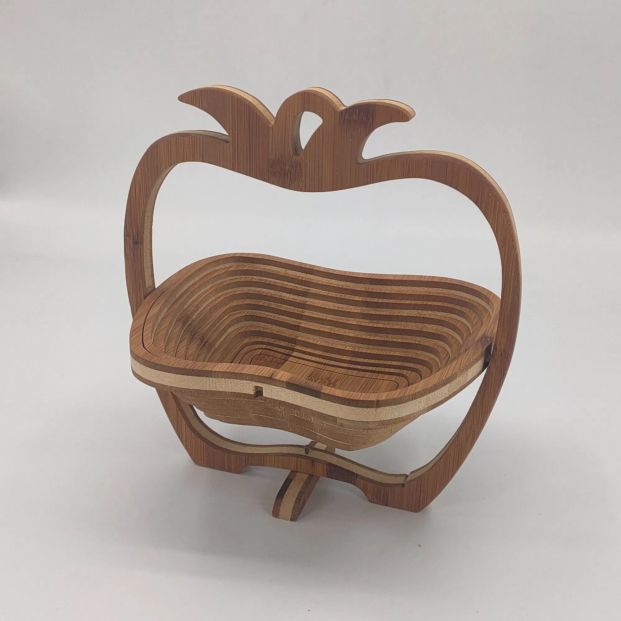 Carbonized Bamboo Wood Fruit Basket of Cute Pineapple Shape