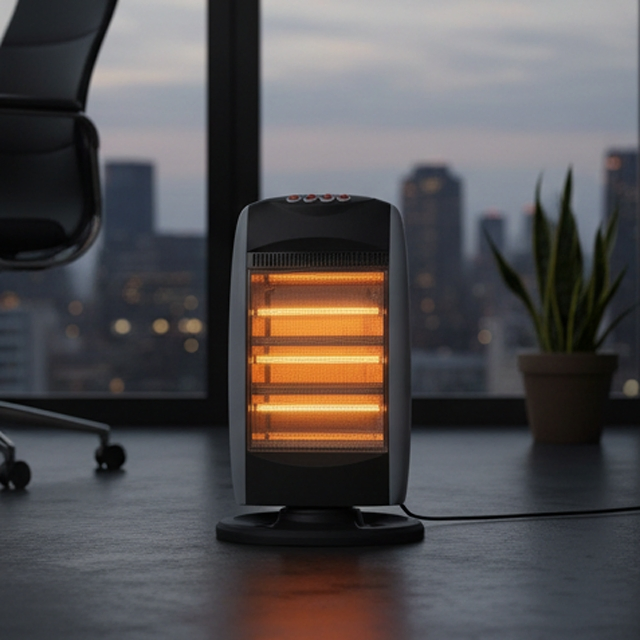 Safe Quiet Halogen Electric Standing Heater