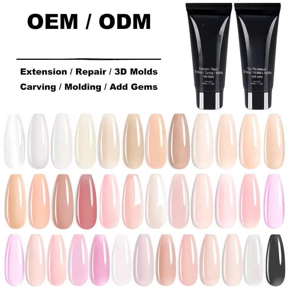 Wholesale 30ml Non Stick Hand UV LED Nail Extension Solid Poly Gel