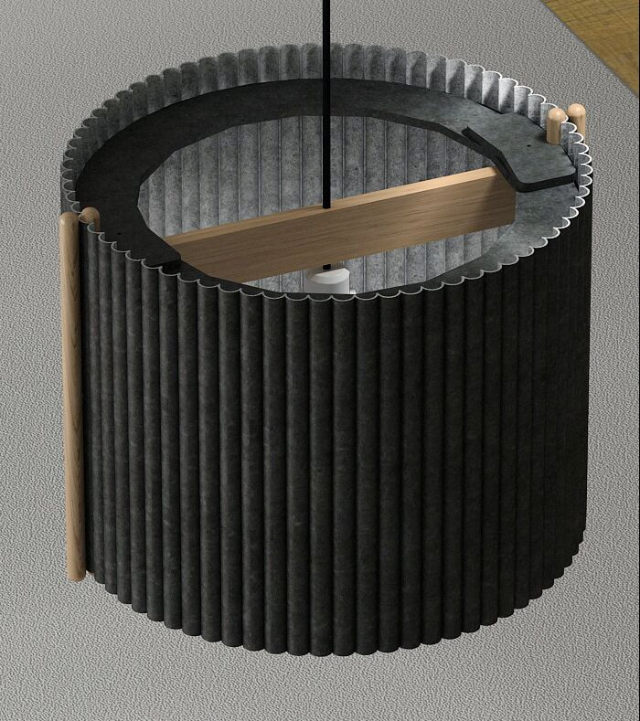 Eco Friendly Bottle Recycled Pet Thermoformed Fabrics Felt Lampshade
