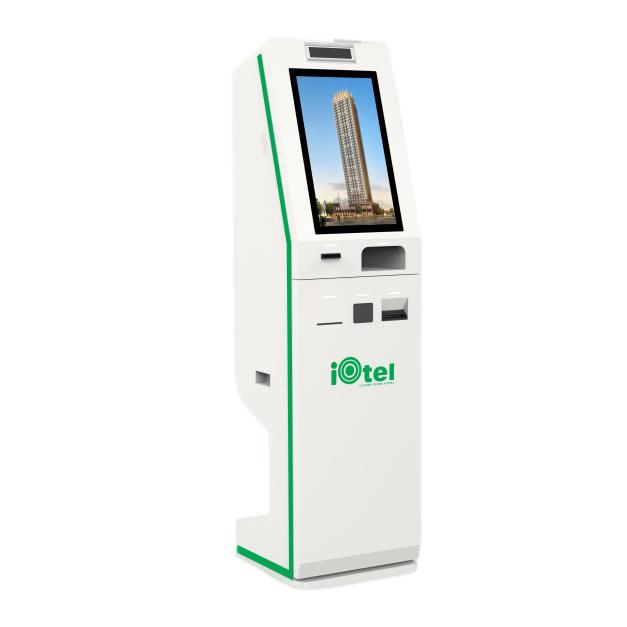 Hotel Receptionist Kiosk with Self Service Check-in Check-out Machine