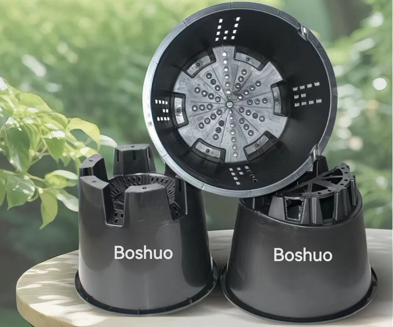 Горшок для растений 25-40 л, круглый, черный