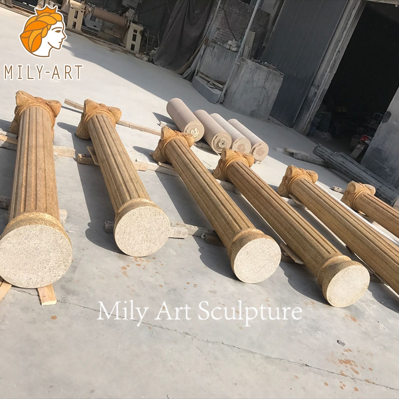 Outdoor Decoration Hand Carved Stone Marble Columns