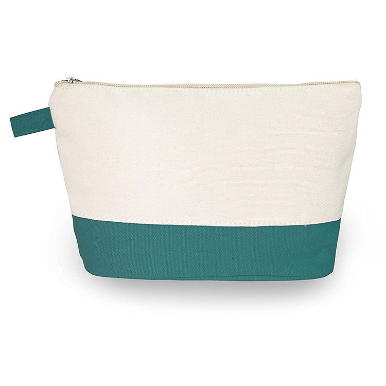 Eco Friendly Custom Printed Natural Linen Jute Cosmetic Toiletry Makeup Zippered Pouch Small Bag