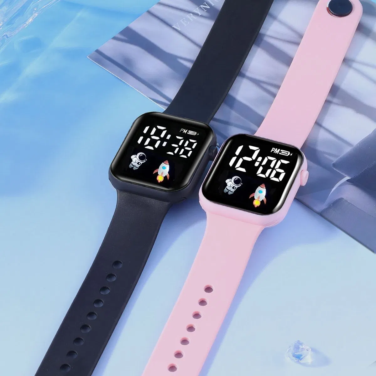 2 Color Watch Set Couple Gifts Cute Cartoon Gilr Pink