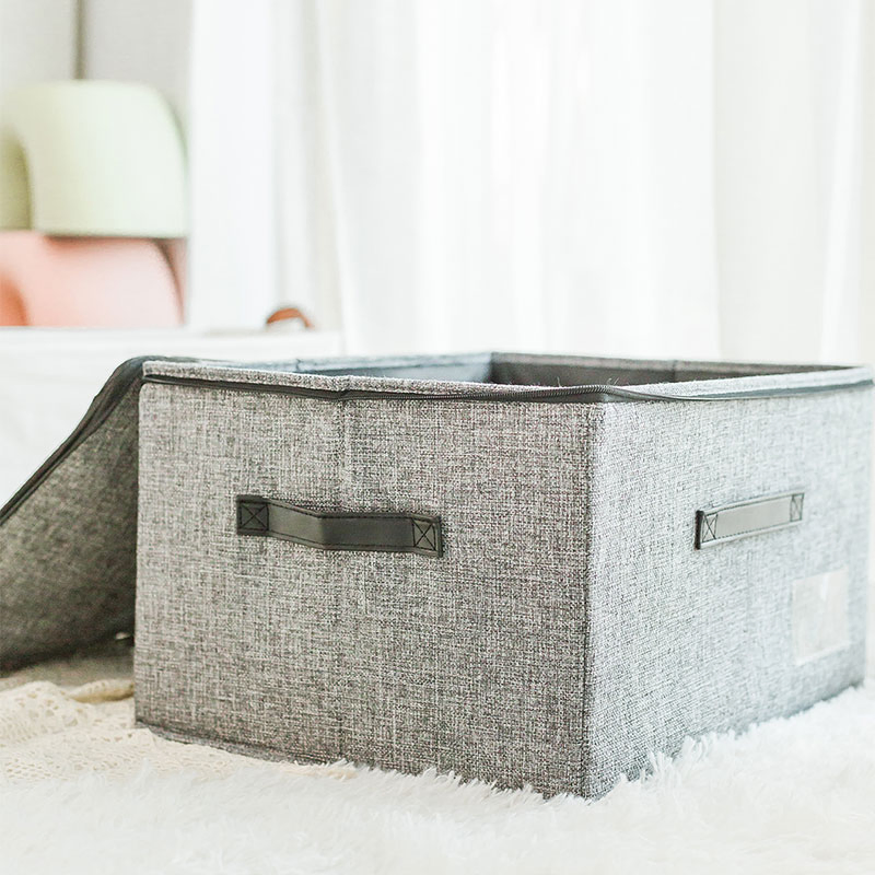 Fabric Storage Box for Clothing with Lid Home Linen Type Cloth Spun