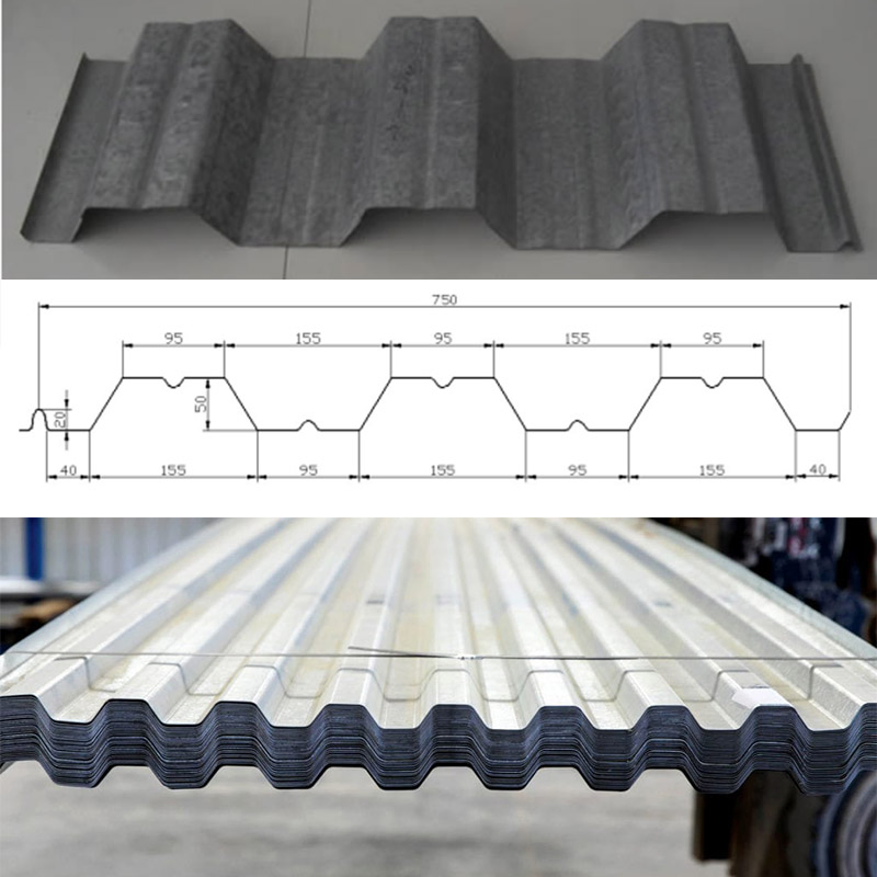 Galvanized Steel Decking Floor Roll Forming with ISO9001/CE
