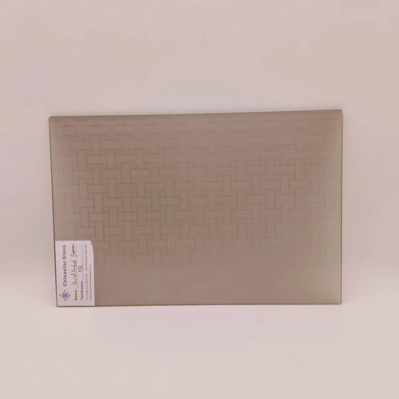 Bronze Rectangle Acid Etched Patterned Glass for Decoration