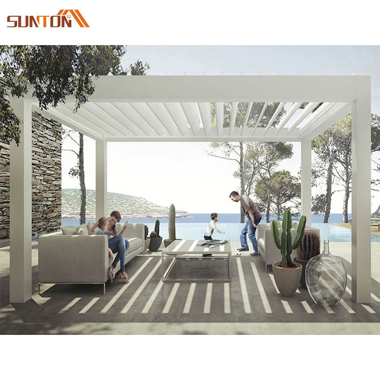Garden Aluminum Pergola Roof Kits Patio Cover Gazebo Louvered Roof Canopy Pergolas