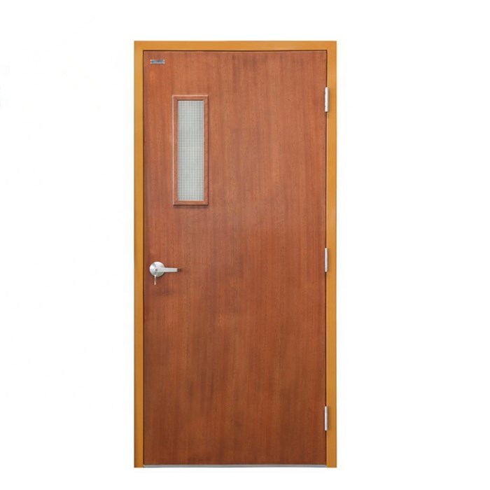 Chinese Factory Fire Resistant Fire Rated Exterior Interior PVC Laminated Fireproof Emergency Exit Steel & Wooden Security Safety Entrance Door