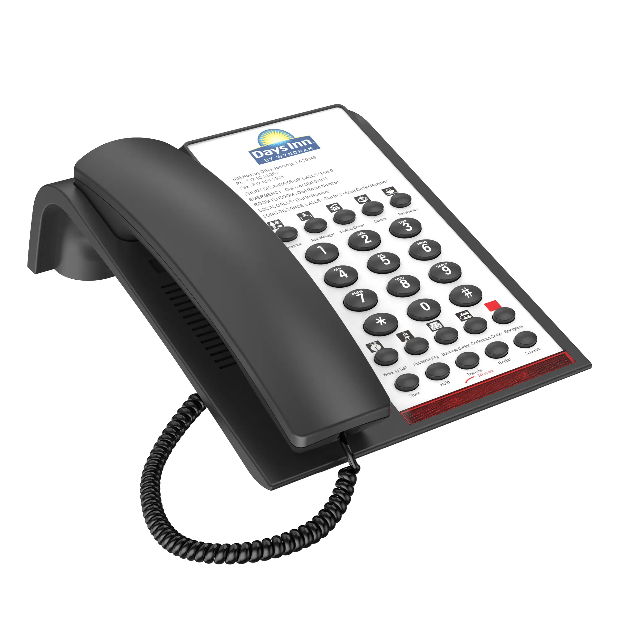 Customizable Corded Telephone with Quality Faceplate Printing for Star Hotels