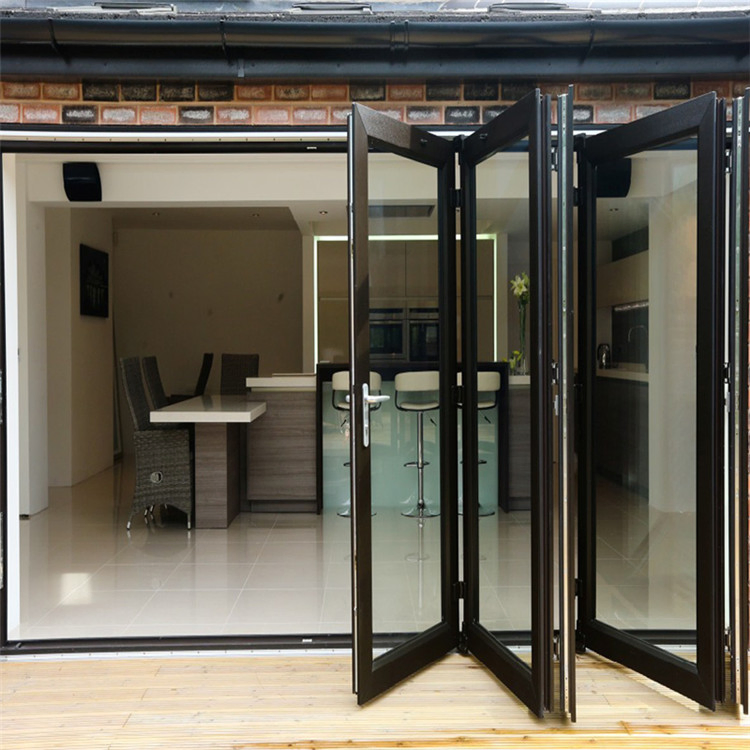Modern Design Double Glazed Aluminum Folding Glass Door Exterior Patio