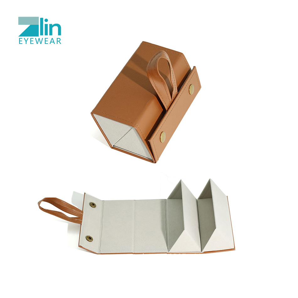 4/5/6 Slots PU Leather Foldable Sunglasses Cases Sets Luxury Sunglasses Packaging