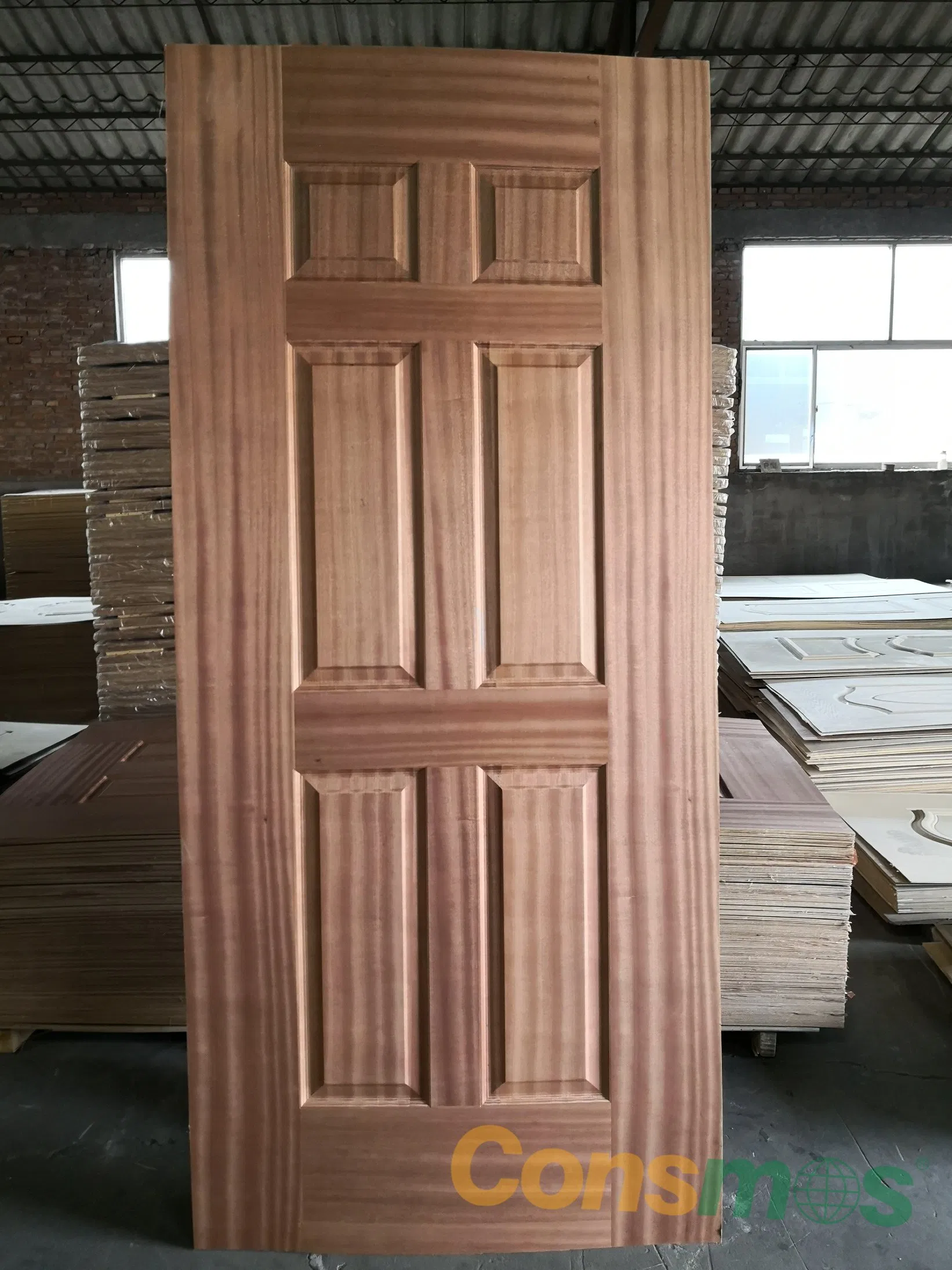 Chinese Suppliers Natural Wood Veneers Oak /Black Walnut Molded HDF Door Skin From Linyi