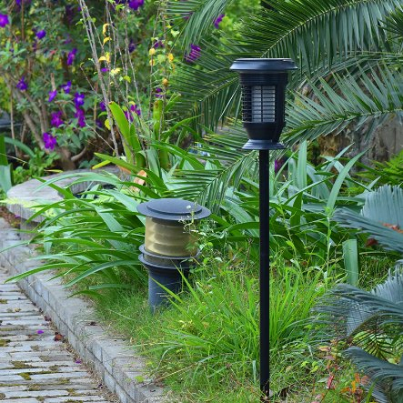 Self-Cleaning Mosquito Killer Lantern Trap with Solar Panel Courtyard Fly Repellent Lantern