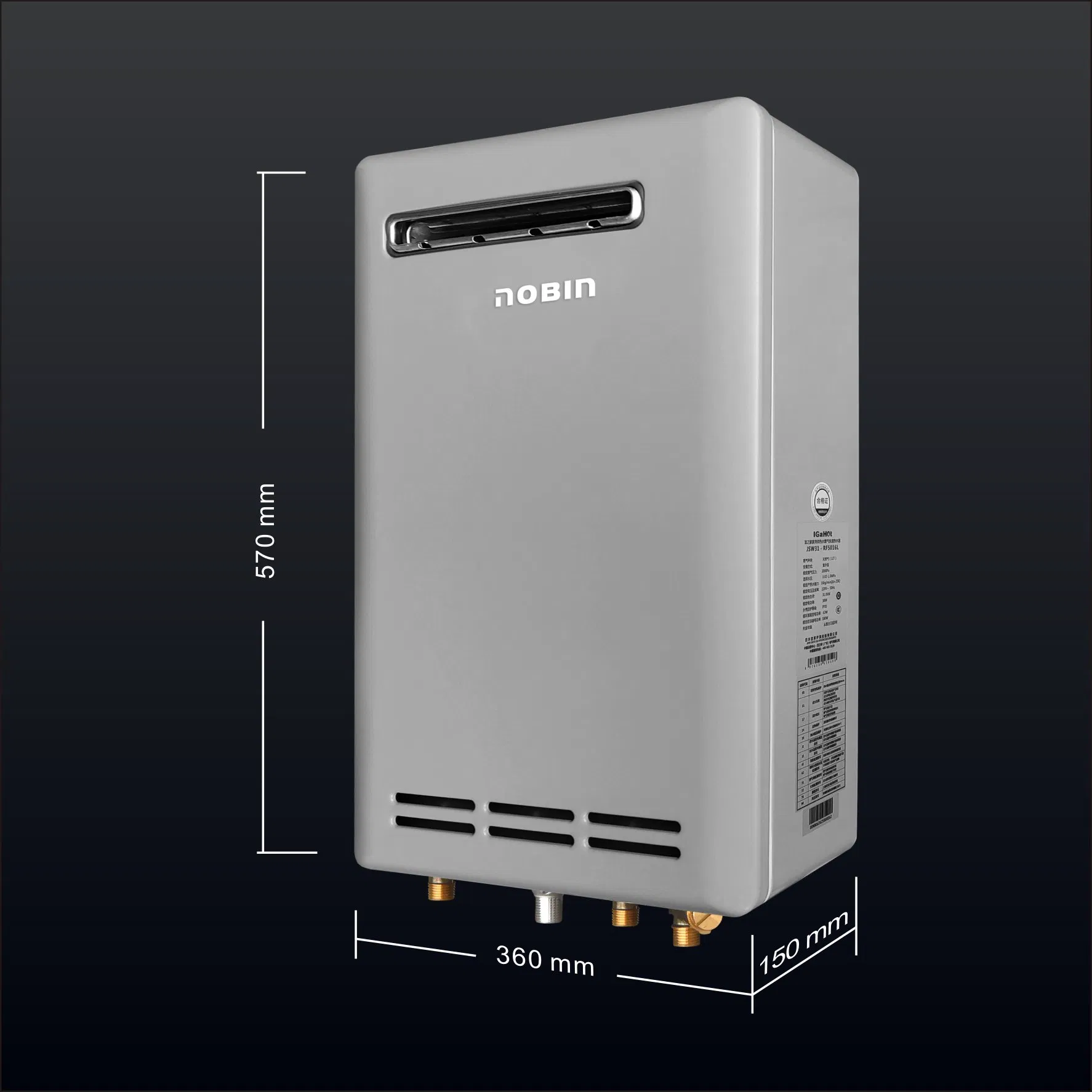 High-Efficiency Gas Water Heater with 16L Hot Water Production Capacity