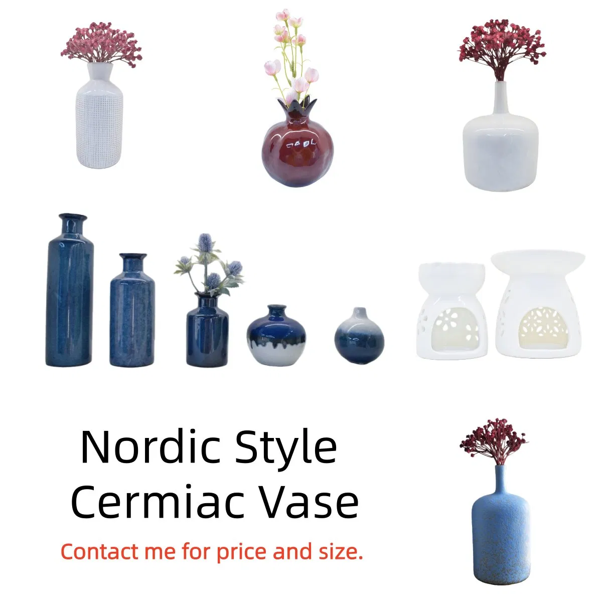 Factory Direct Sale China Dehua Porcelain Bud Vases Ceramic Vase Home Decor Luxury Nordic Flower Vases for Hotel