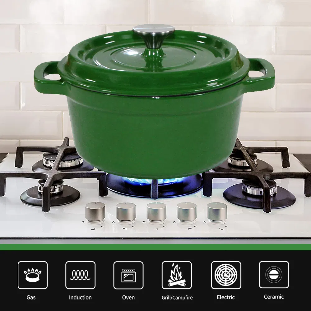 Non Stick Preseasoned Cast Iron Cookware Dutch Oven Casserole Pot