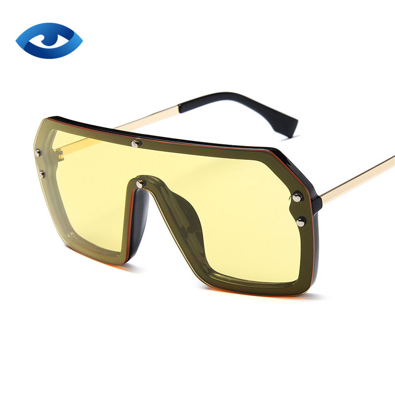 Hot Sell Oversized Gray Paint Lens UV400 Black Acetate Sunglasses High Quality Luxury Fashion Sunglasses