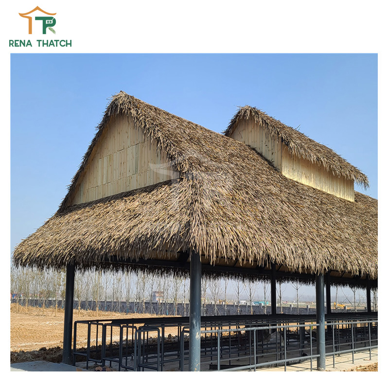 Hot Sale Bali Tiki Thatched Roof Umbrella Fireproof Synthetic Palm Thatch Roof