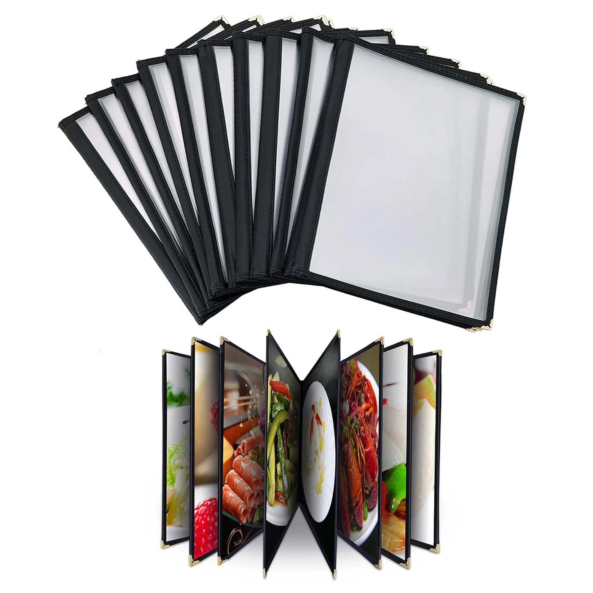 Wholesale Double Stitched Edge Crystal Clear Vinyl Cafe Style Menu Holder
