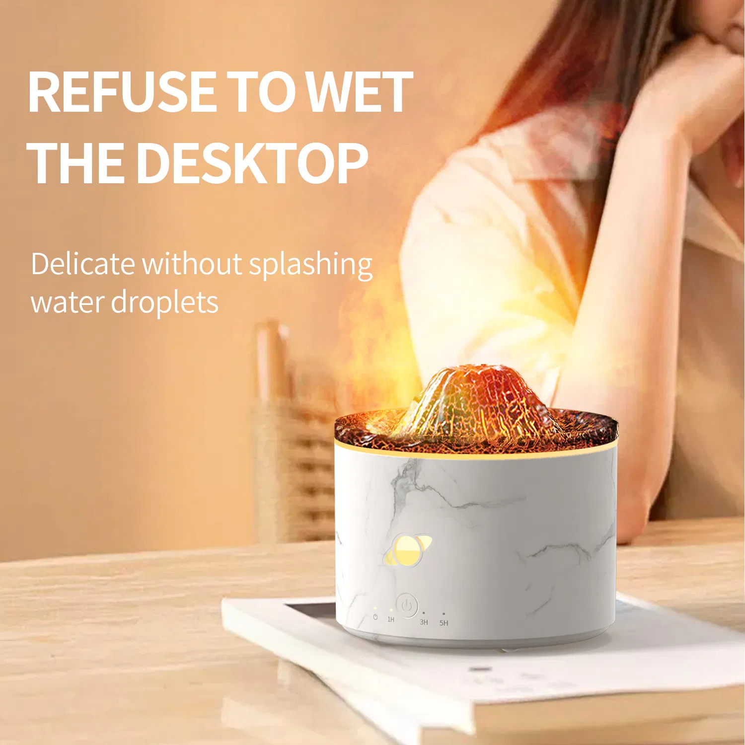 Flame Humidifier and Oils Diffuser with Realistic LED Essential Oil Diffusers