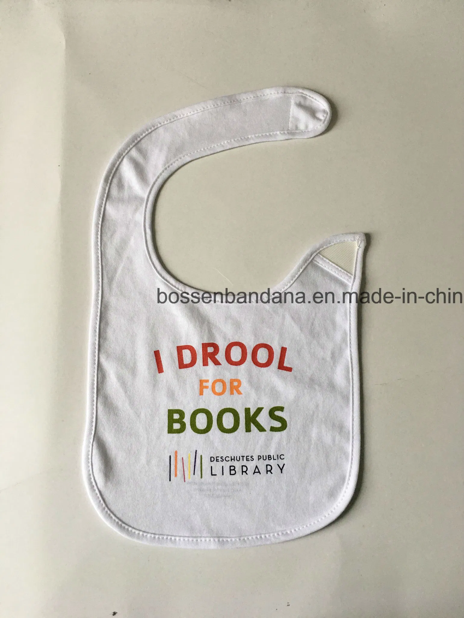 OEM Customized Design Logo Print Cotton Yellow Jersey Baby Bib