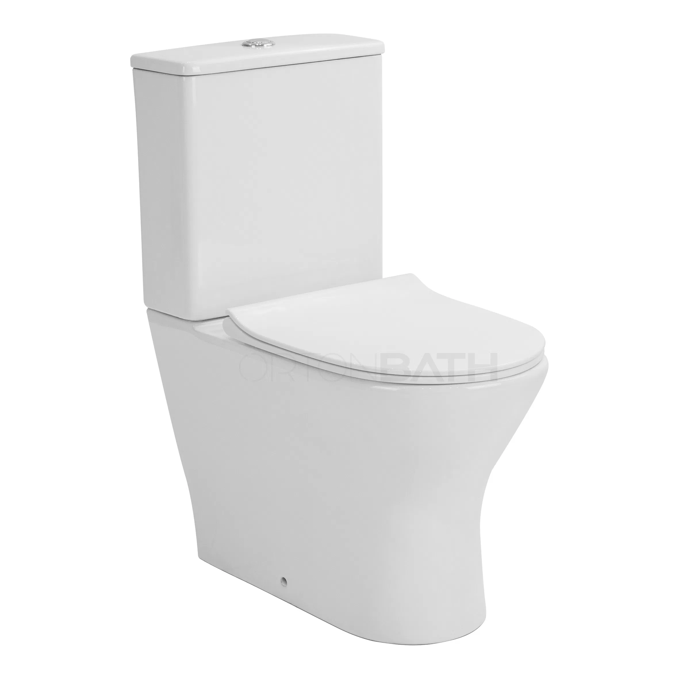 Ortonbath Sanitary Ware Inodoro Elongated Toilet Set Bathroom Water Closet Siphonic 2 Two Piece Ceramic Wc P Trap Toilet Two Piece Toilette