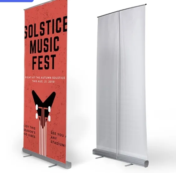 Heavy Duty Premium Retractable Banner Stand with Widened Base and Adjustable Aluminum Roll up Stand with Standard Padded