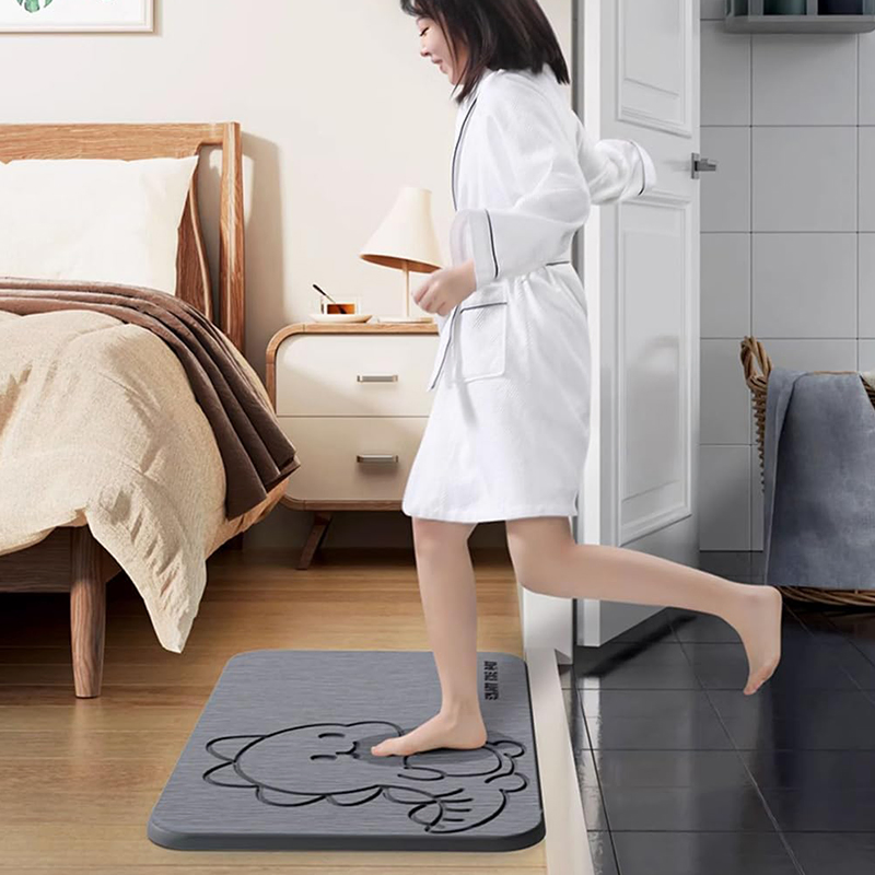 Hot Sale Printed Single Diatomaceous Stone Dolphin Baby Bath Mat