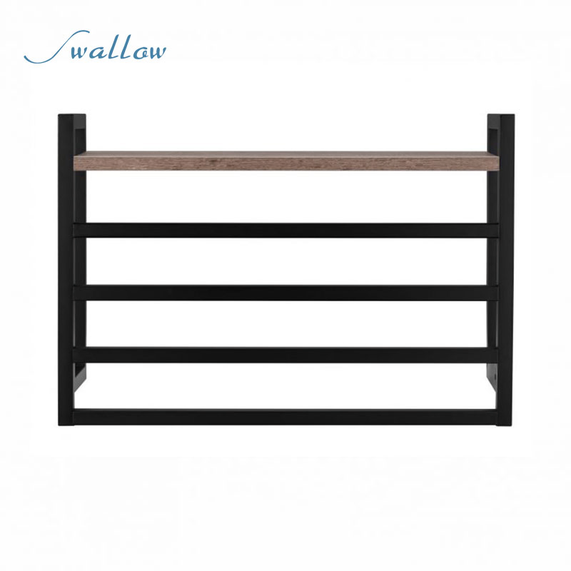 China Wall Mounted Electric Towel Warmer with Wooden Shelf