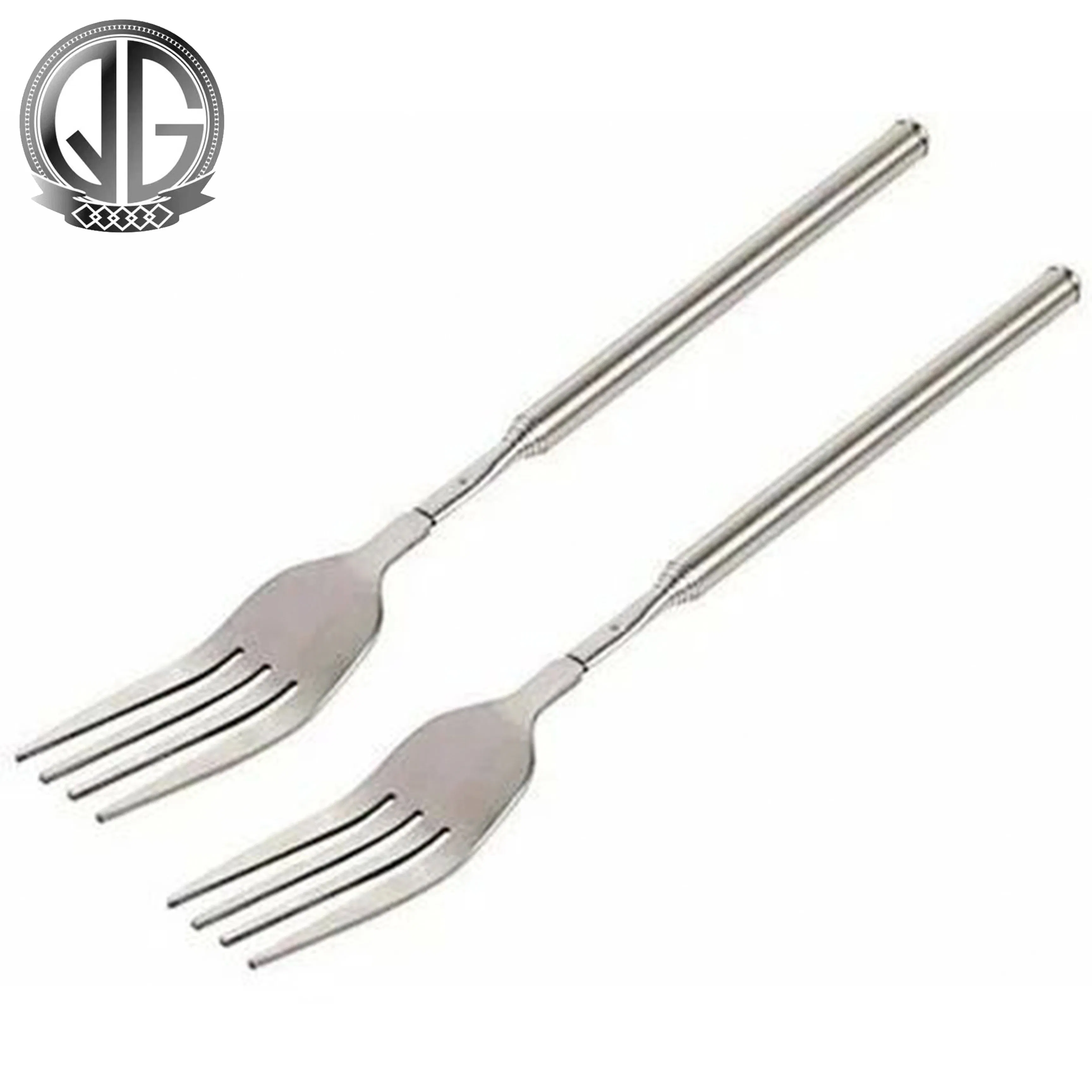 ODM Custom BBQ Telescopic Dinner Fork Fruit Dessert Long Handle Fork