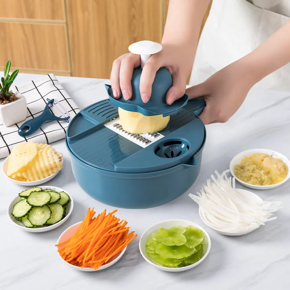 Multifunctional Vegetable Cutter 12-Piece Household Potato Cutter Radish Grater Kitchen Slicer