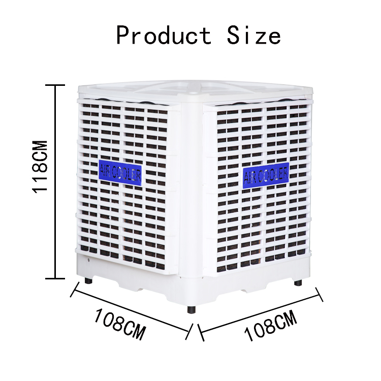 Big Portable Evaporative Air Cooler 360L Large Tank Swamp Air Conditioner 22000m3/H Remote Control Outdoor