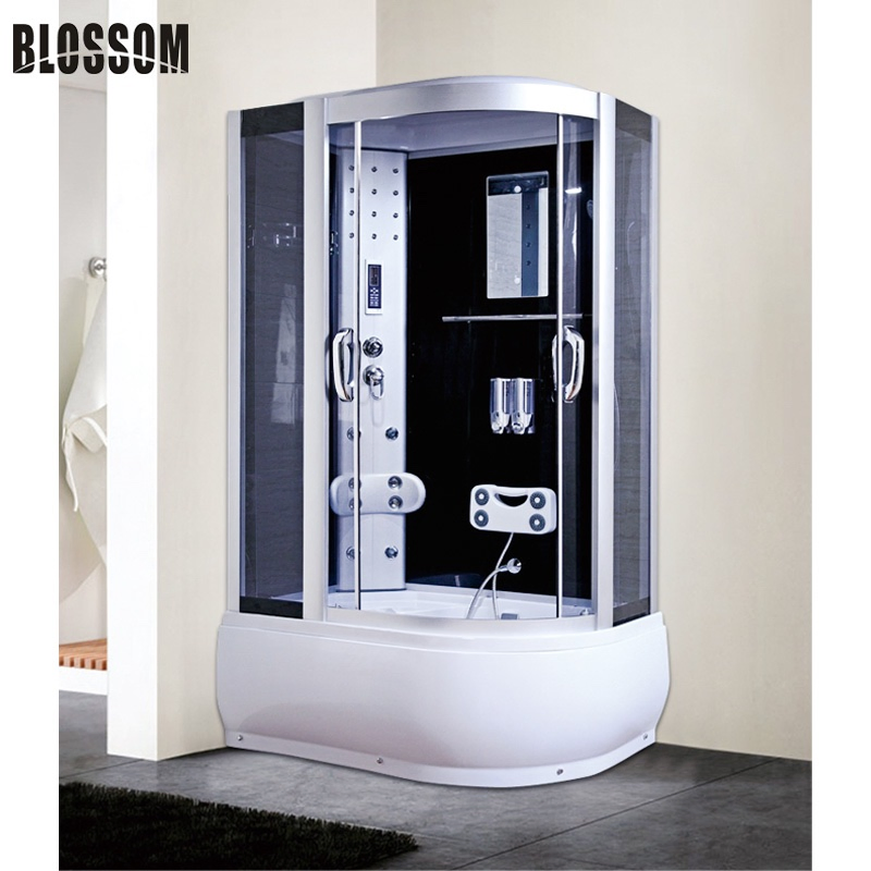 Sliding Clear Glass Massage Offset Steam Complete Shower Room