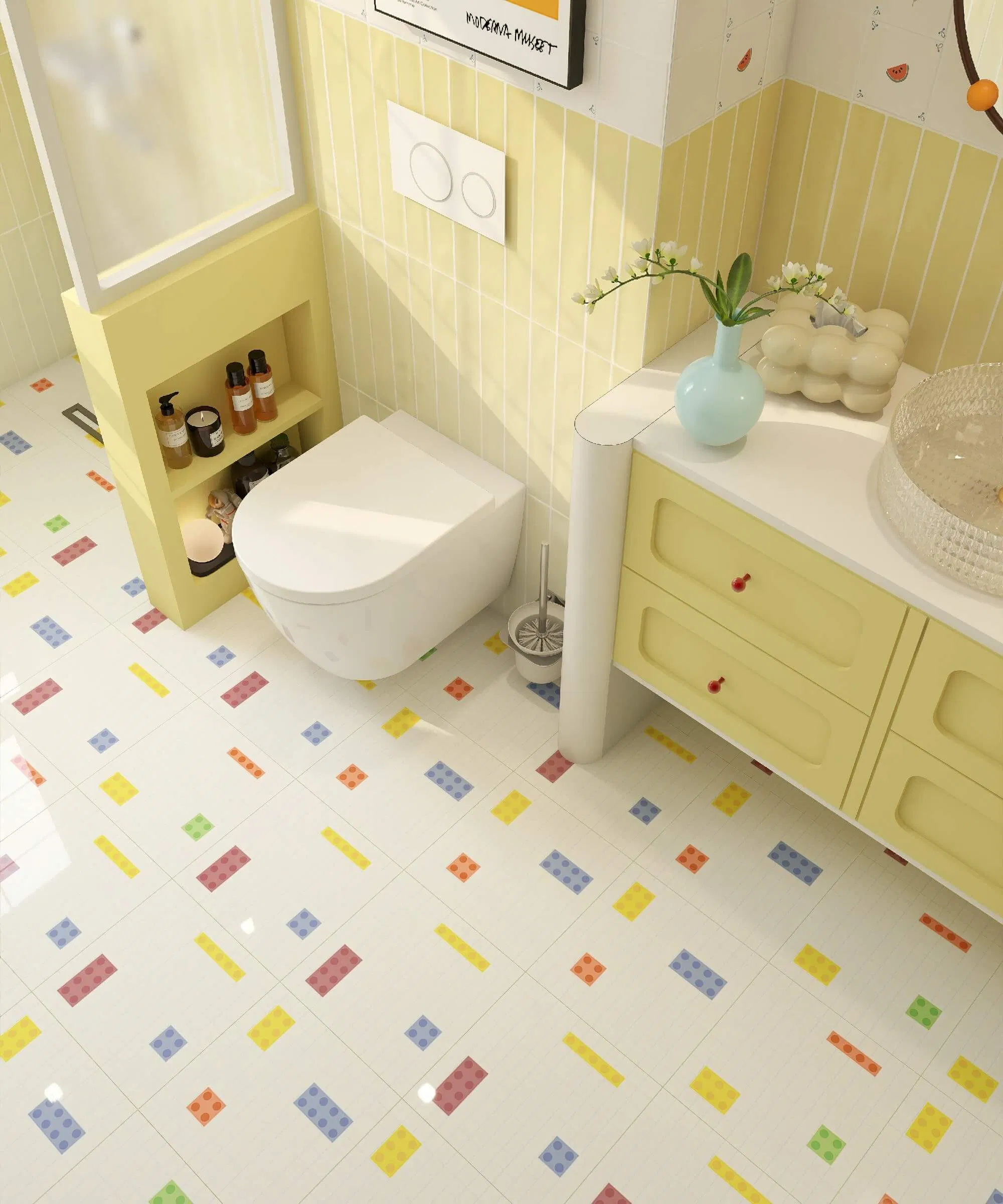 Керамическая плитка 600x1200 мм с фруктовым принтом, глянцевая