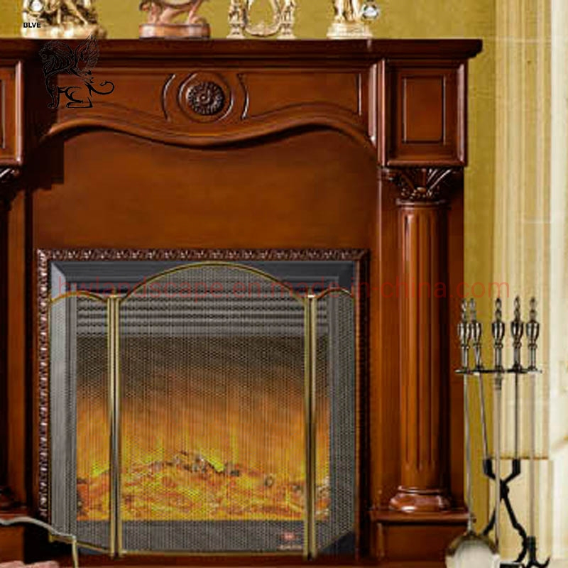 Blve Indoor Freestanding Artificial Electronic Fireplace Mantel Home Red Wood Fireplace