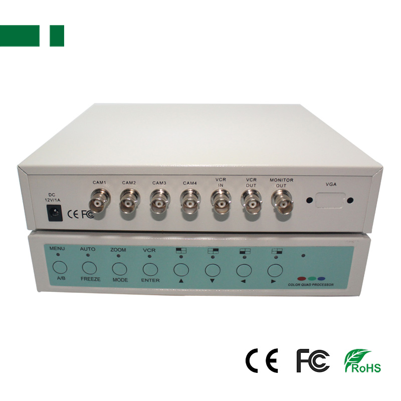 4-канальный видеокоммутатор Quad Splitter с пультом