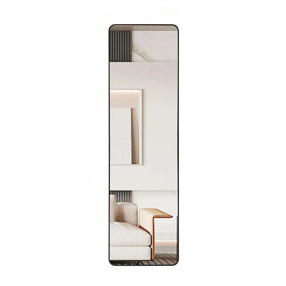 Door Mirror Full Length, Over The Door Mirror, 48"X14" Full Length Mirror, Door Mirror, Mirror Full Length Door Hanging (Black)