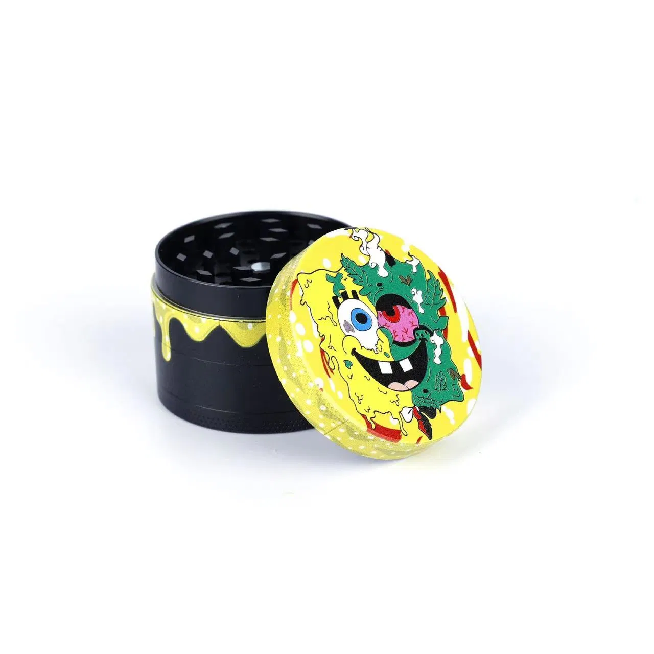 Top Selling New Laser Water Drop Cookies Zinc Alloy Smoke Grinder Four-Layer Laser Smoke Grinder