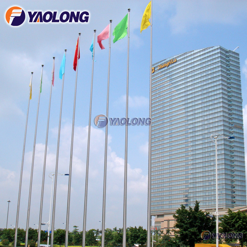 304 Electric Remote Control Stainless Steel Flagpole for Stadium