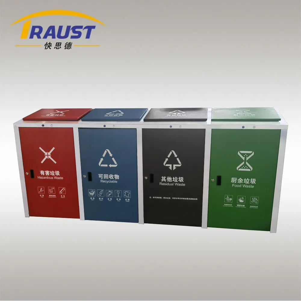 Traust Outdoor Metal Trasn Can Garbage Collection Container for 240L Plastic Trash Bin