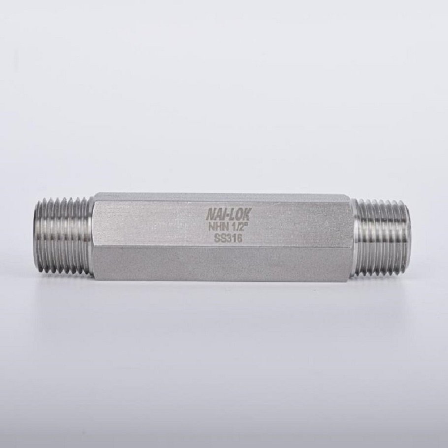 Nai-Lok Duplex Alloy Fittings 1/2 Inch Male NPT 316 Ss Hex Long Nipple Pipe Fittings