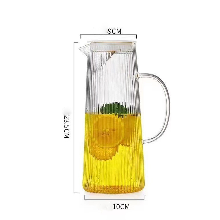 Stylish Borosilicate Glass Lemon Pitcher Refreshing Drinks Kettle