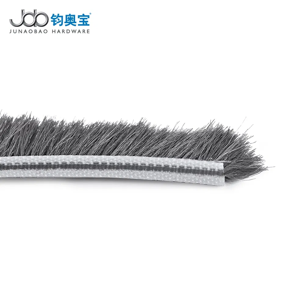 Job Soundproofing Strip Self Adhesive Dust Stopper Grey 0.19 in Backing X 0.47 in Brush