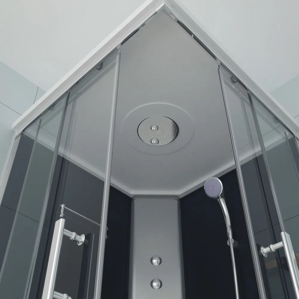 High Quality Transparent Glass Double Sliding Simple Shower Room with Low Tray